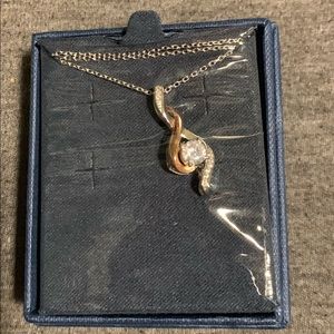 Sterling silver and rose gold necklace